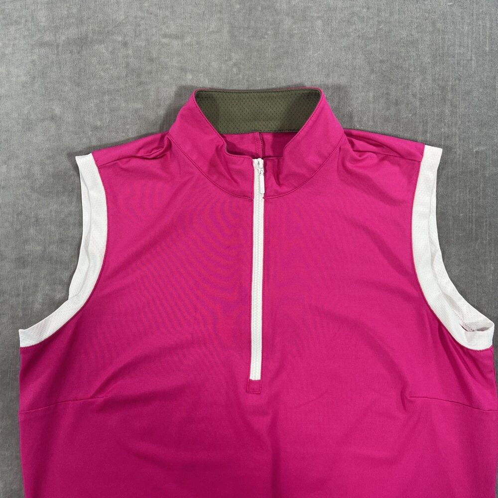 GGblue Womens Medium Pink Luxe Sport Quarter‎ 1/4 Zip Polo Tank Top - Picture 2 of 6